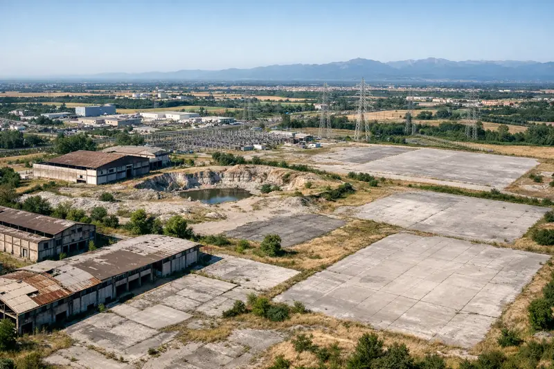 Area estrattiva e industriale dismessa con piazzali liberi