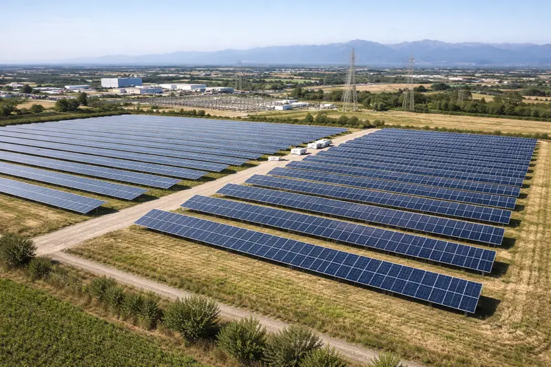 Impianto fotovoltaico a terra realizzato su un terreno acquistato